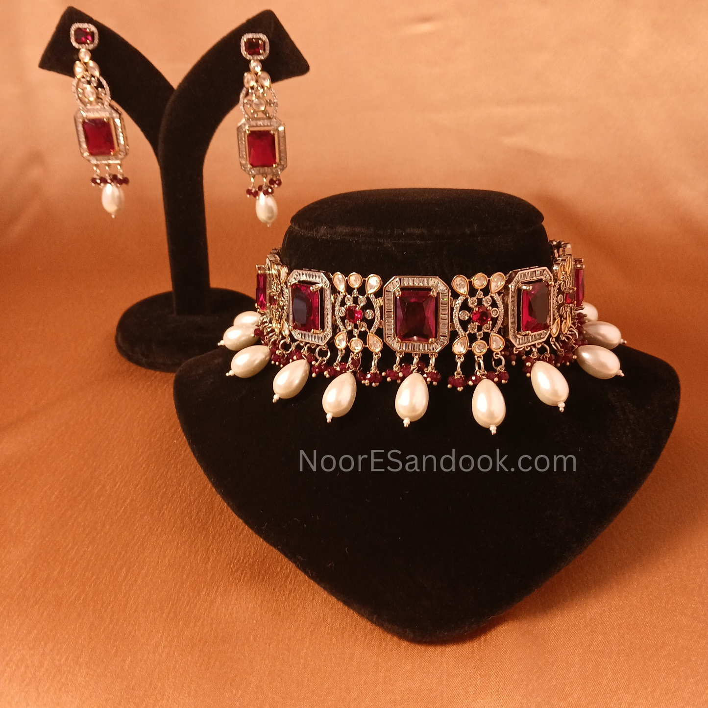 Kadambari Choker Set- Red