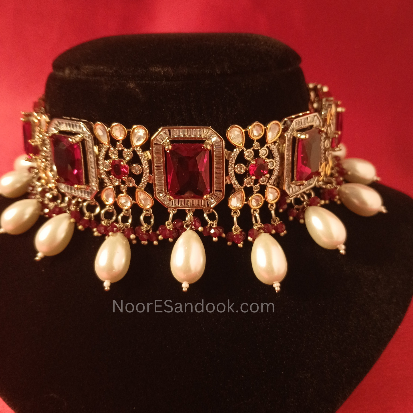 Kadambari Choker Set- Red