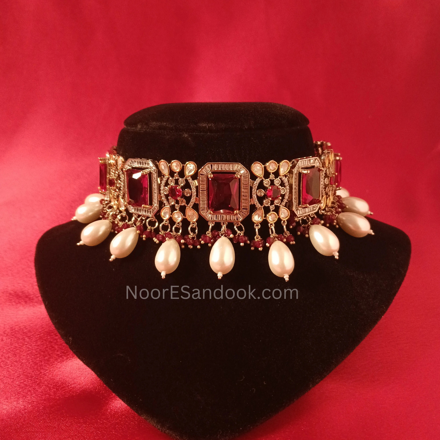 Kadambari Choker Set- Red