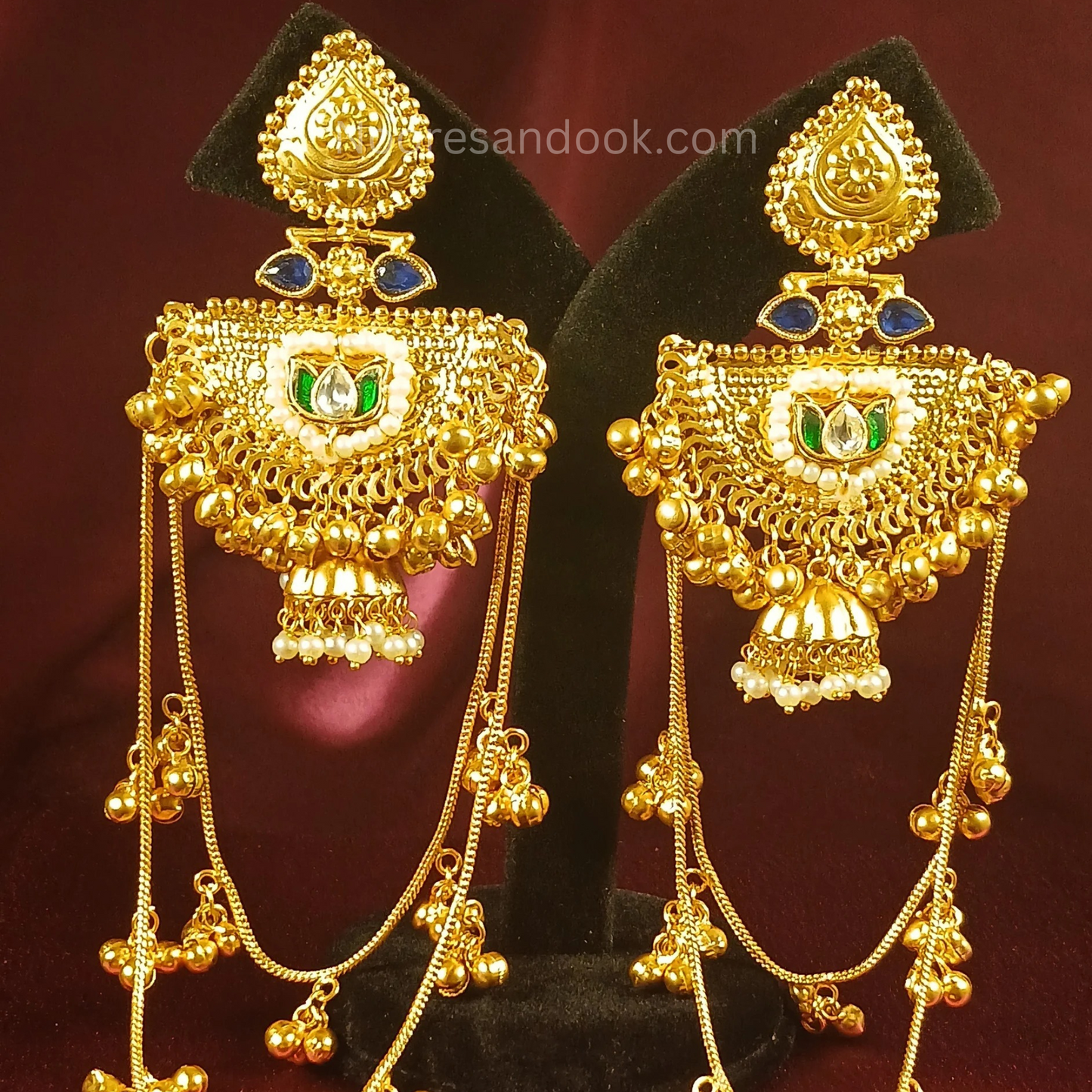 Kashmiri Earrings - Blue