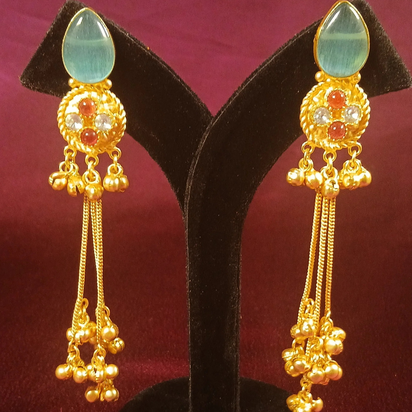 Kashmiri Earrings With Chain
