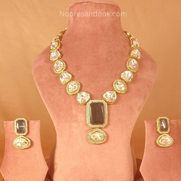 Madhvi Polki Set- Blue