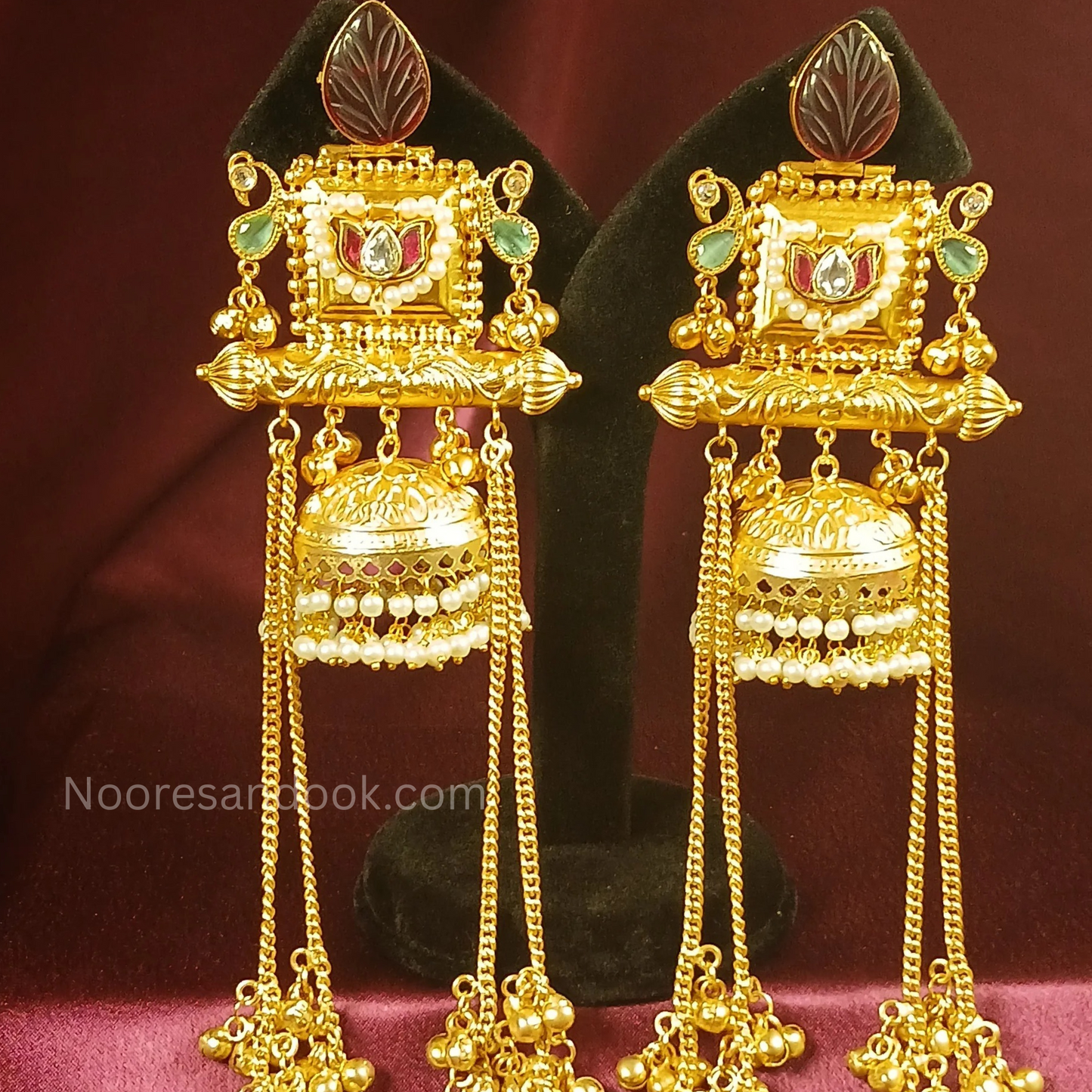 Kashmiri Earrings- Maroon