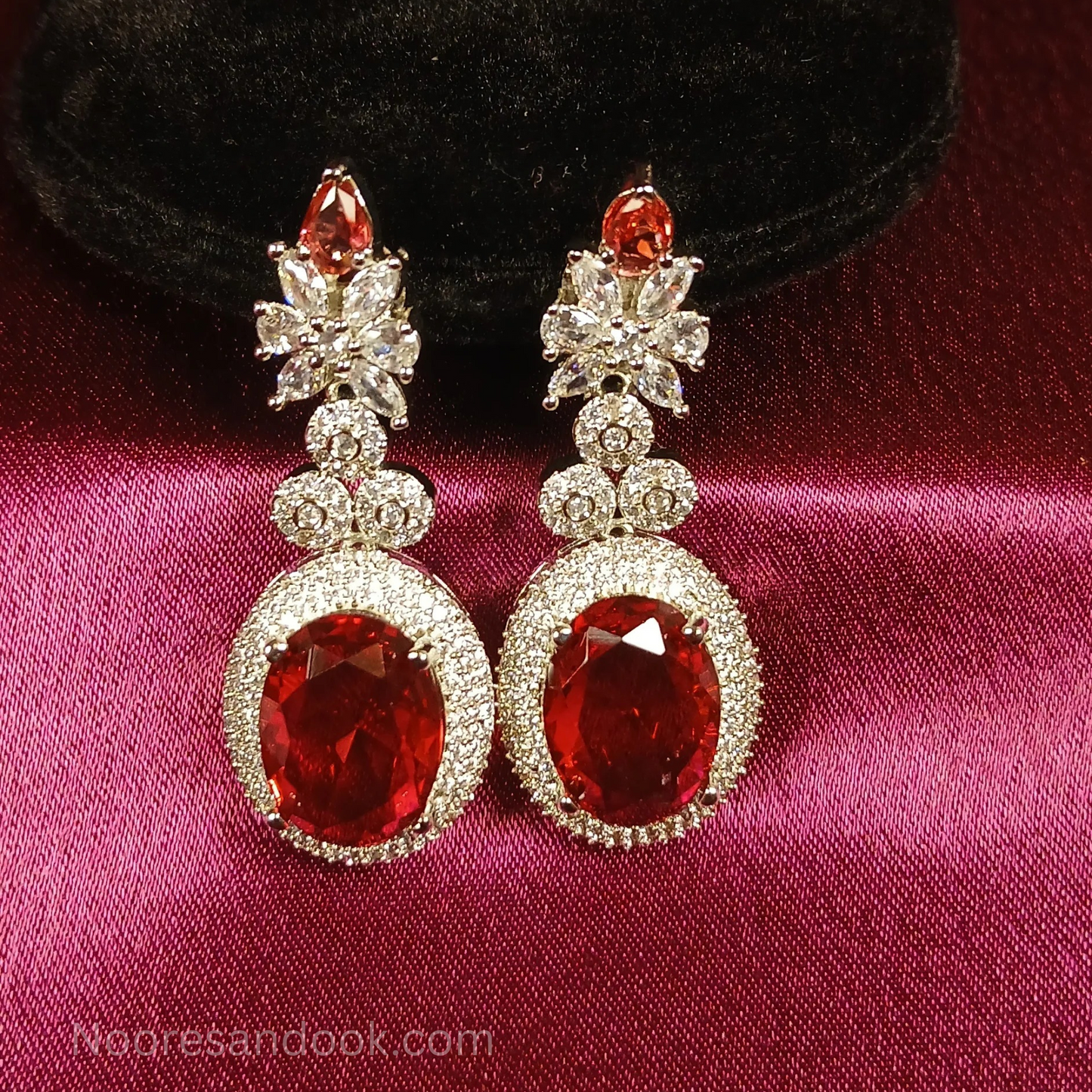 American Diamond- Red Earrings