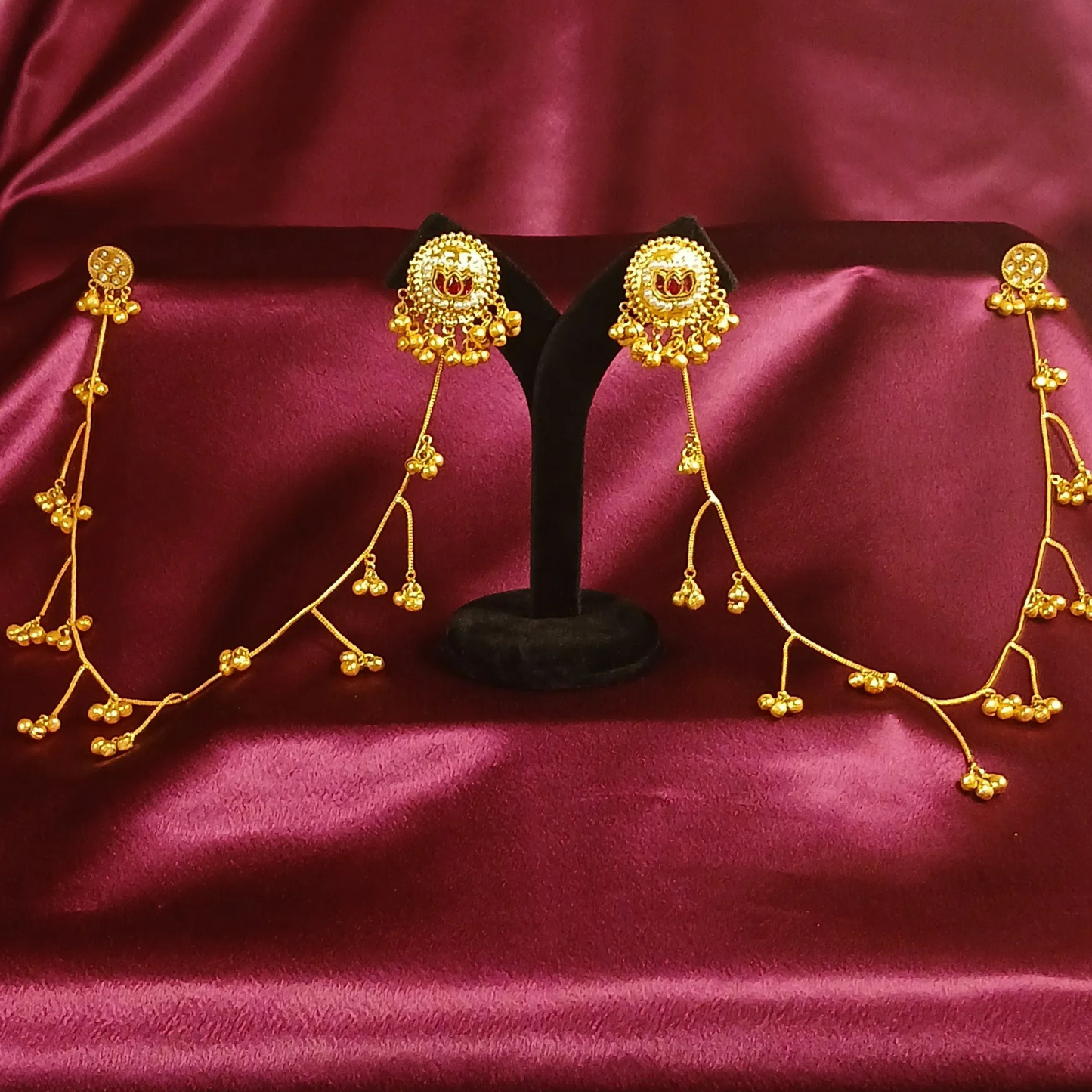 Latest Earrings with Hair Chain