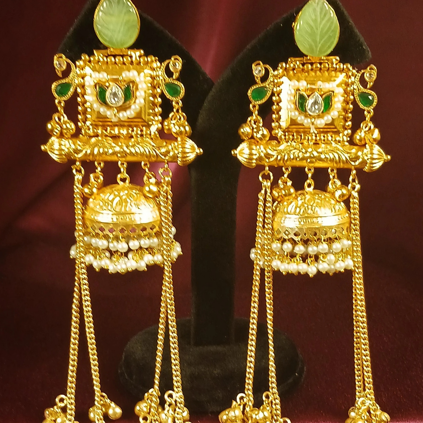 Kashmiri Earrings- Mint Green