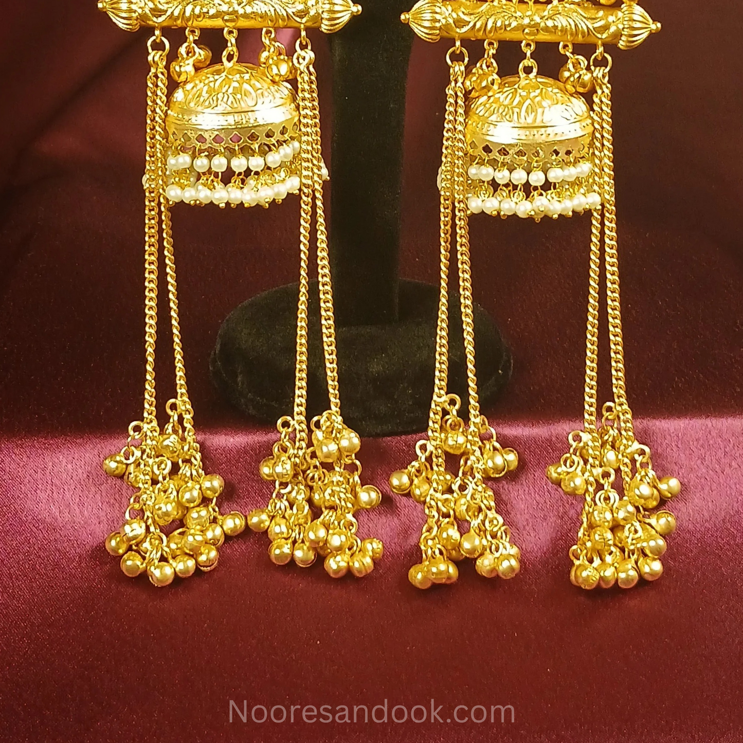 Kashmiri Earrings- Maroon