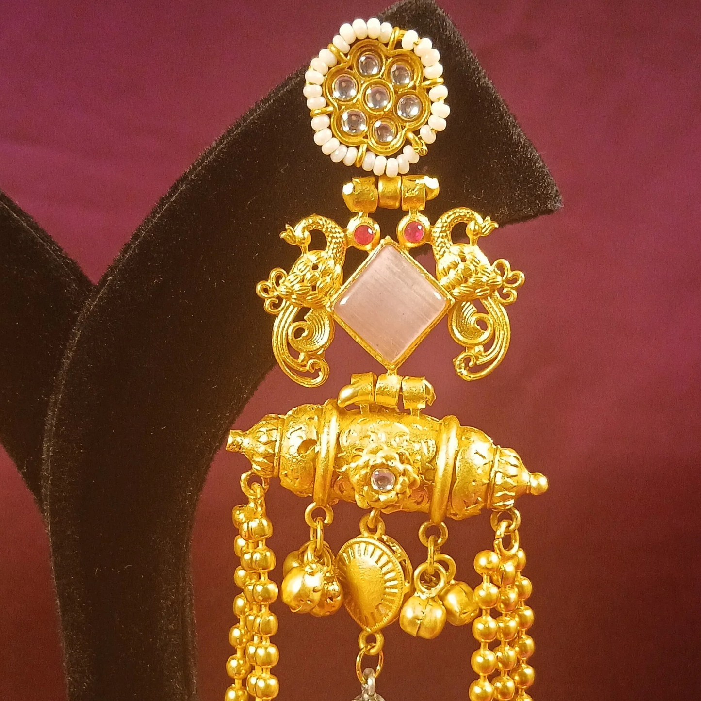 Fusion Kashmiri Earrings- Pink