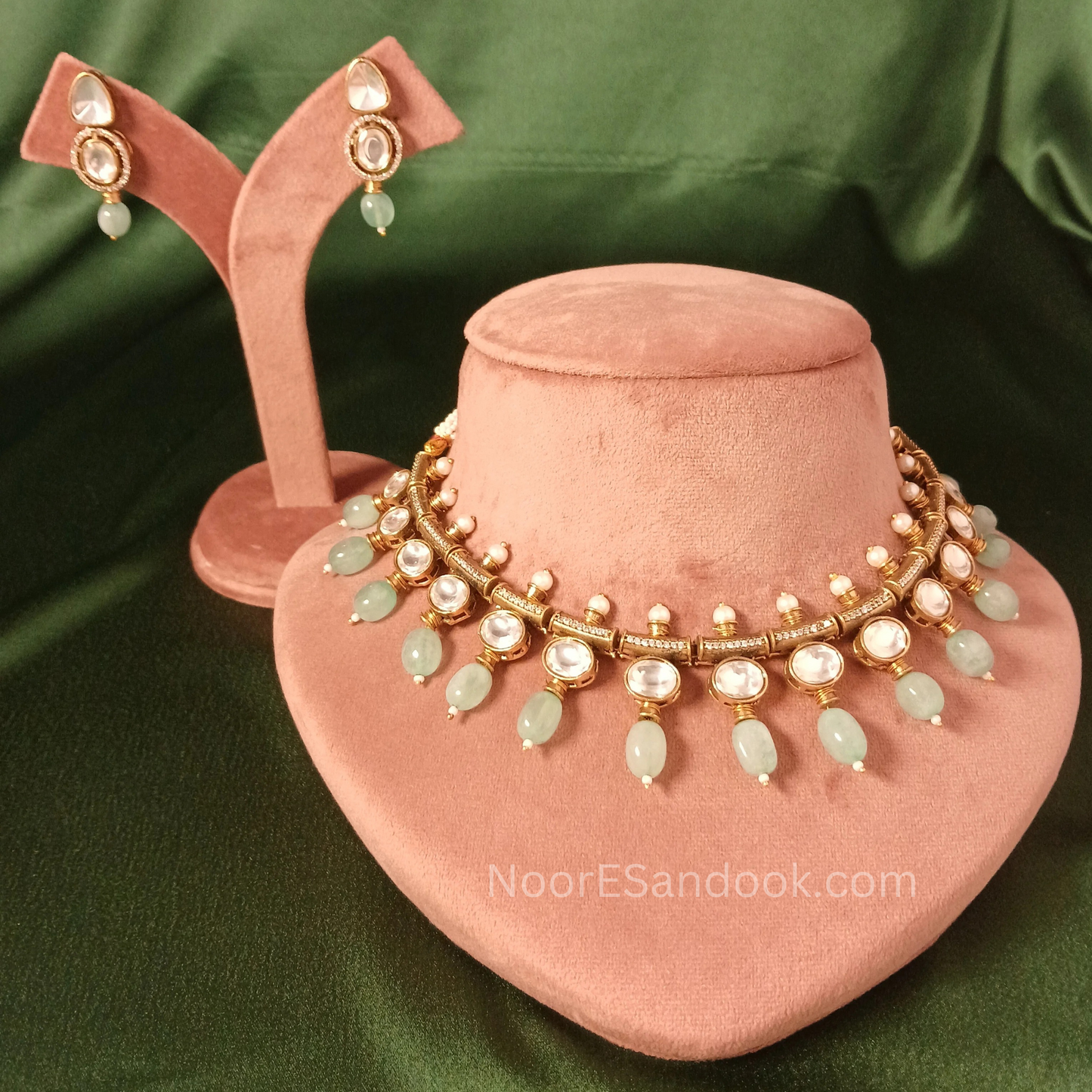 Single Layer Polki Set with Stones