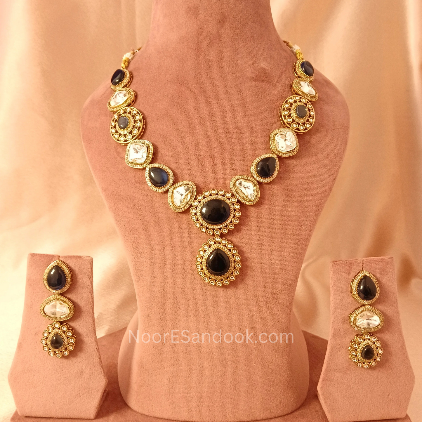 Doublet Stone- Long Necklace (Blue)