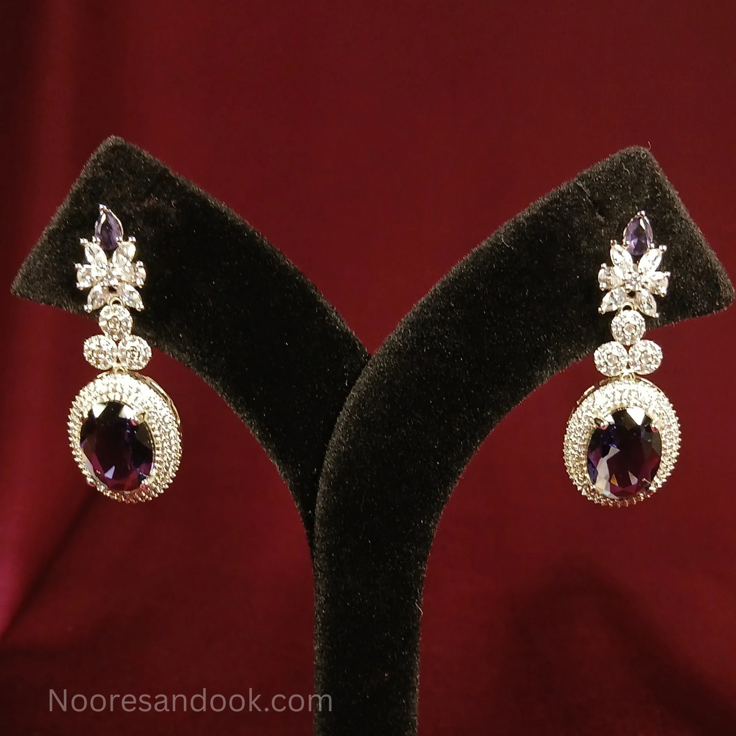 American Diamond- Purple Earrings