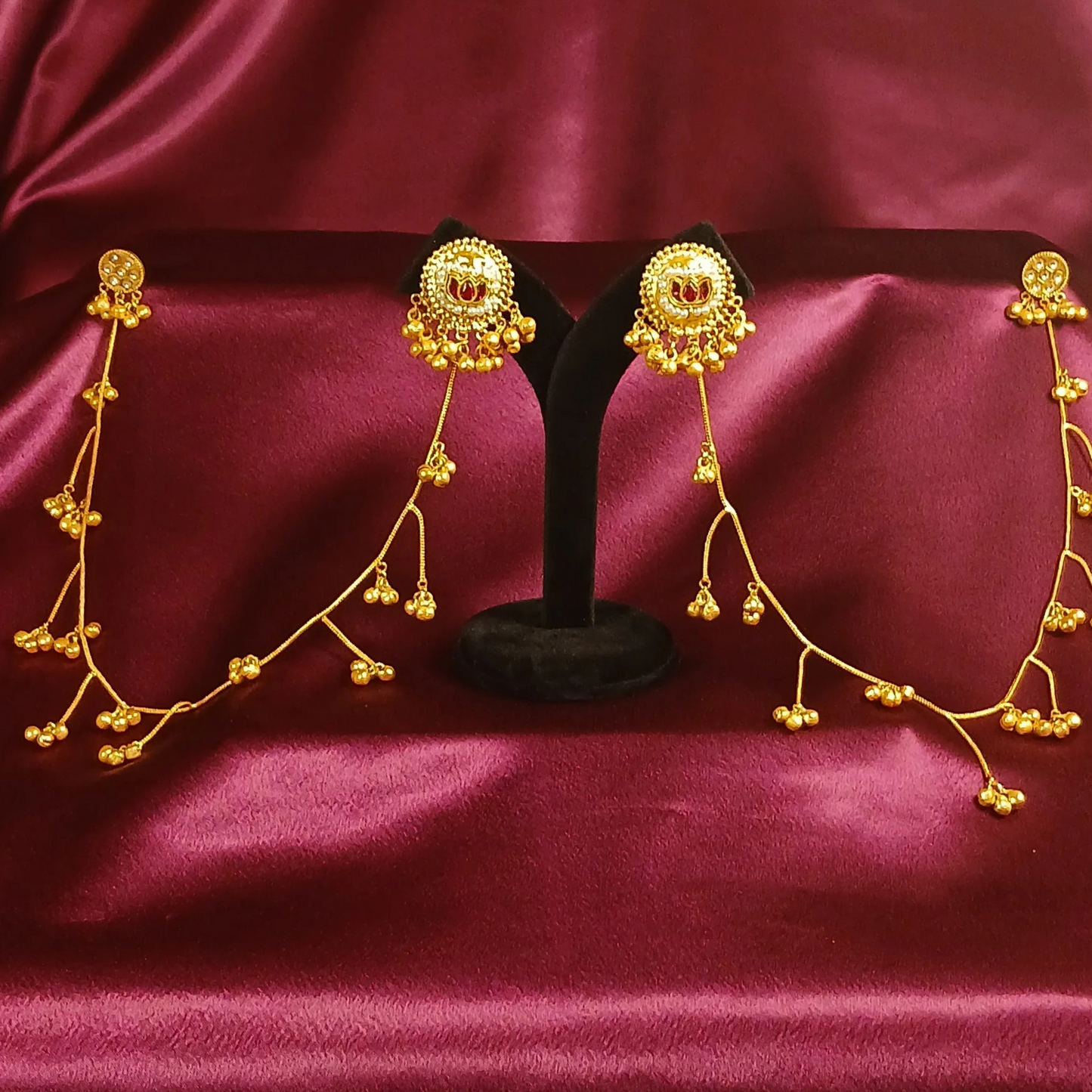 Latest Earrings with Hair Chain