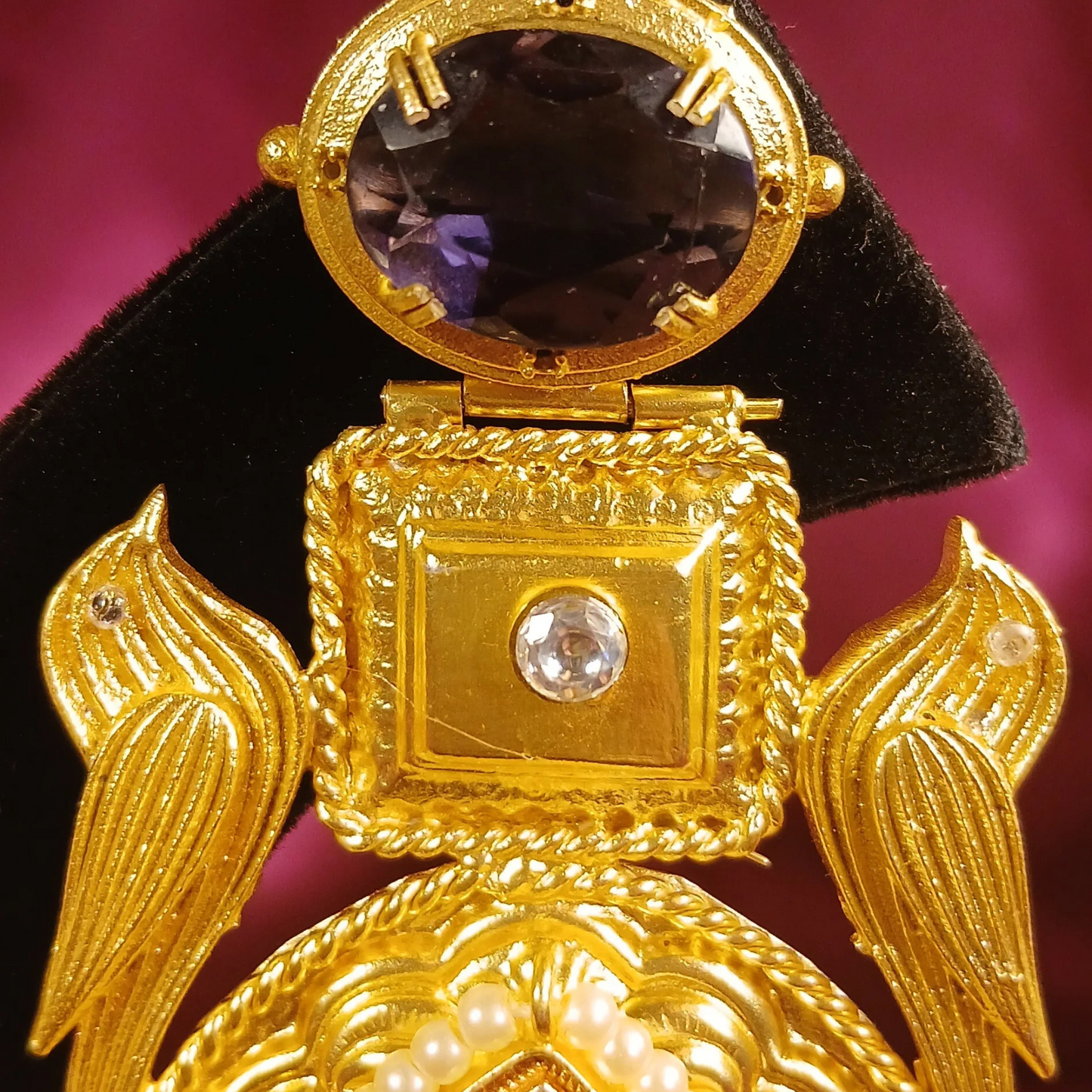 Long Golden Earrings- Purple