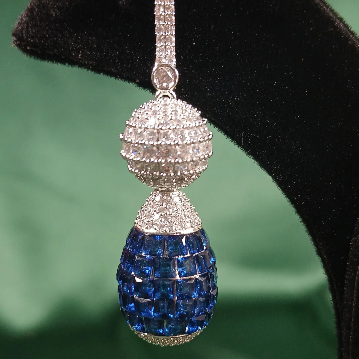 American Diamond Earrings- Blue