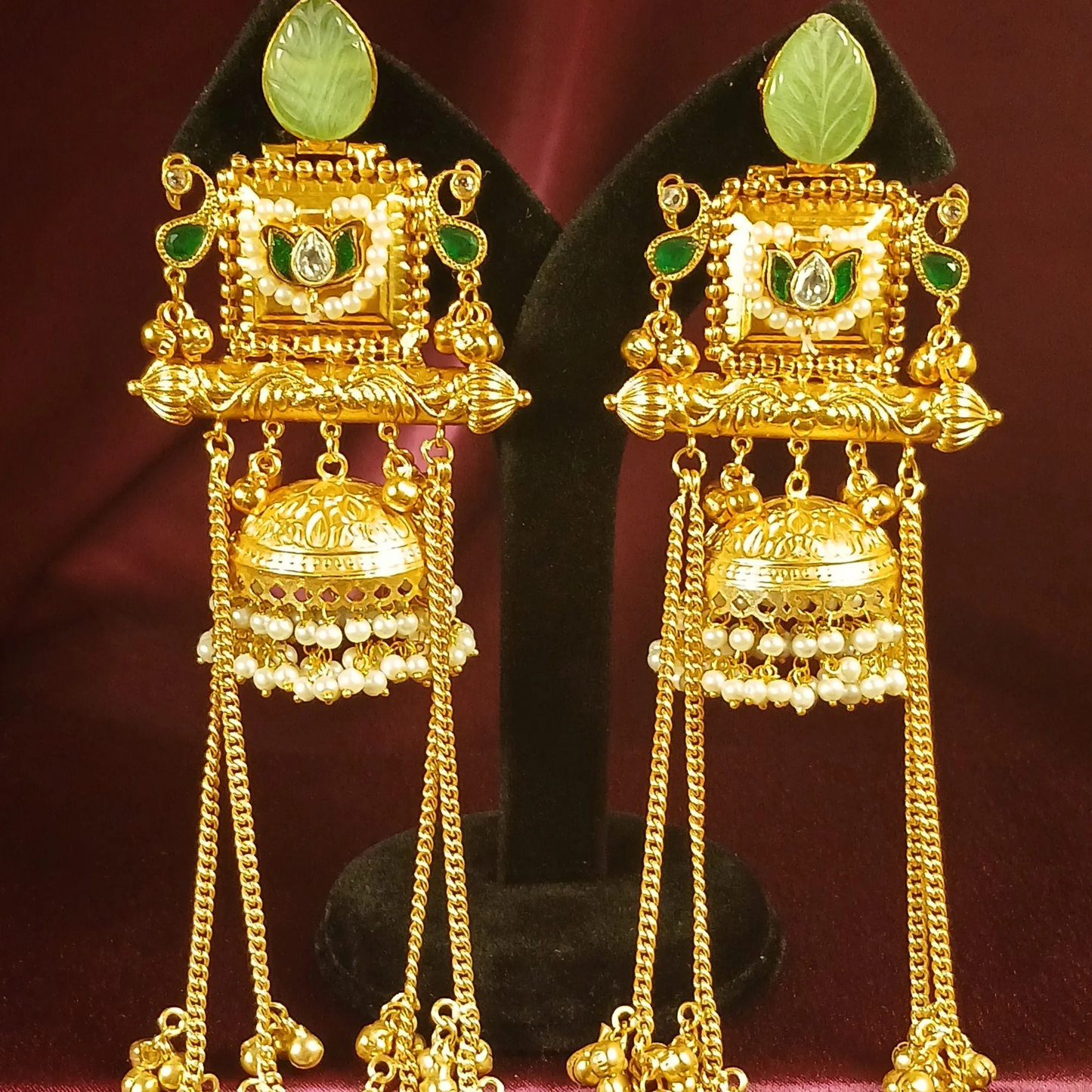 Kashmiri Earrings- Mint Green