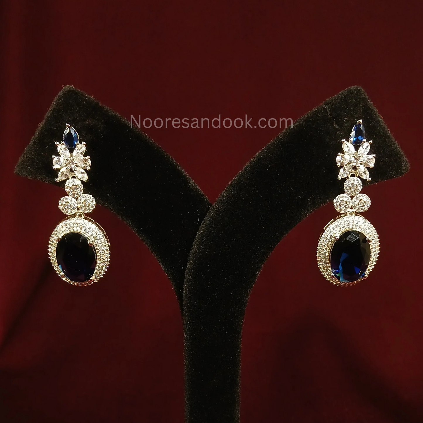 American Diamond- Saphire Blue Earrings