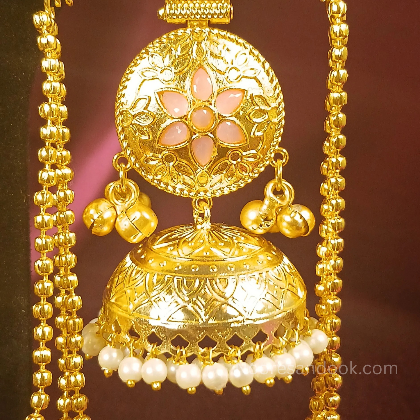 Kashmiri Earrings- Red