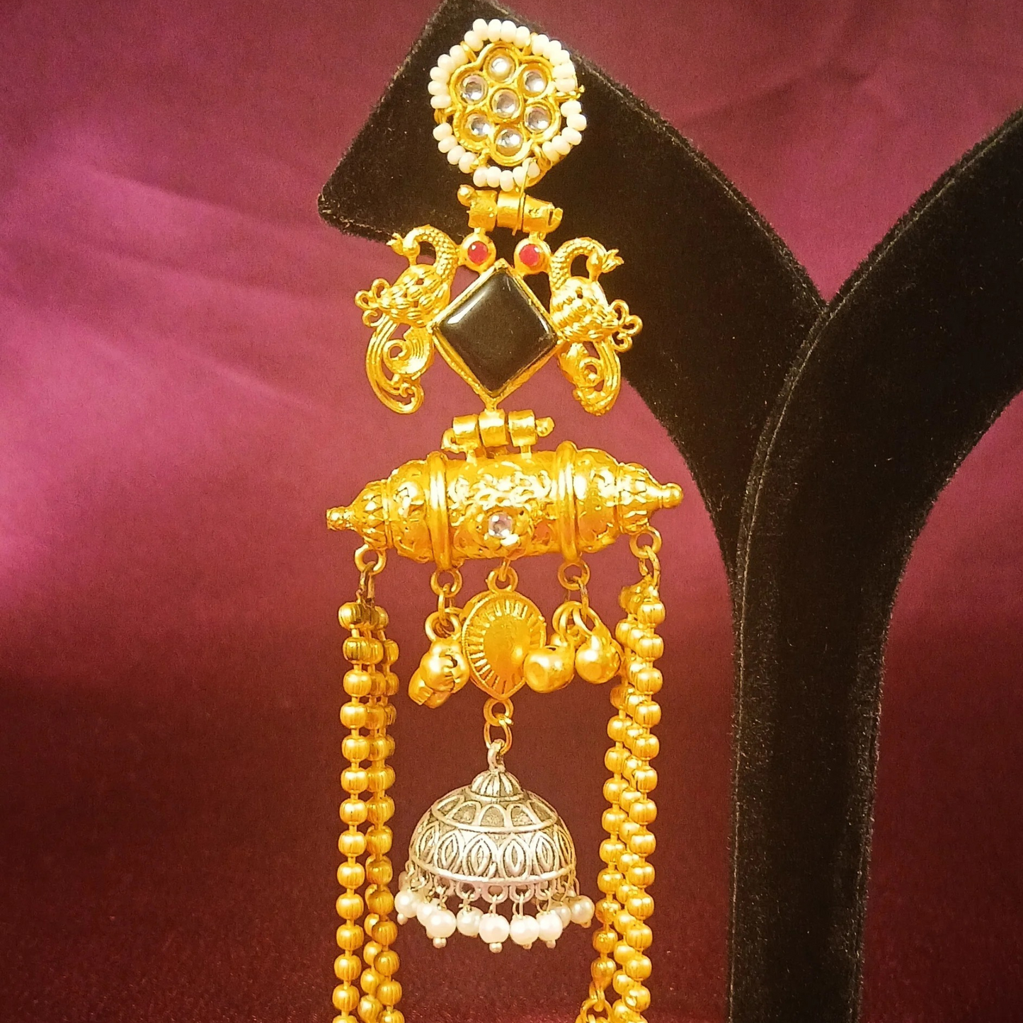 Fusion Kashmiri Earrings- Black