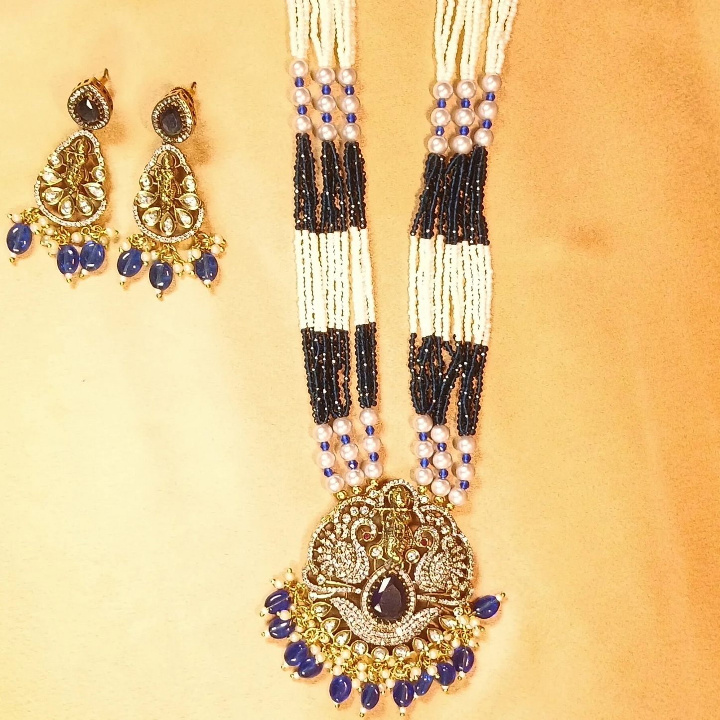 Neelam Temple Necklace Set