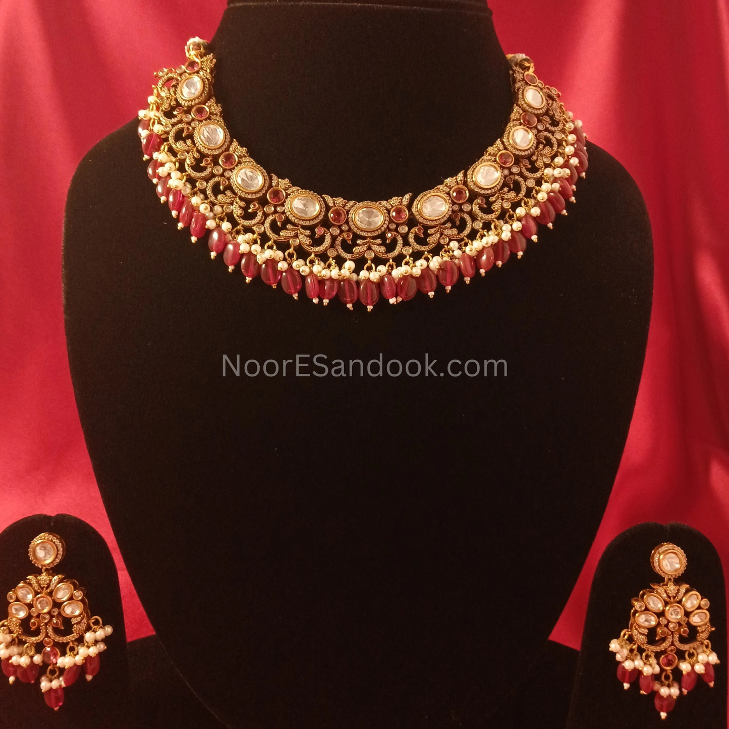 Red Polki Set- Bridal