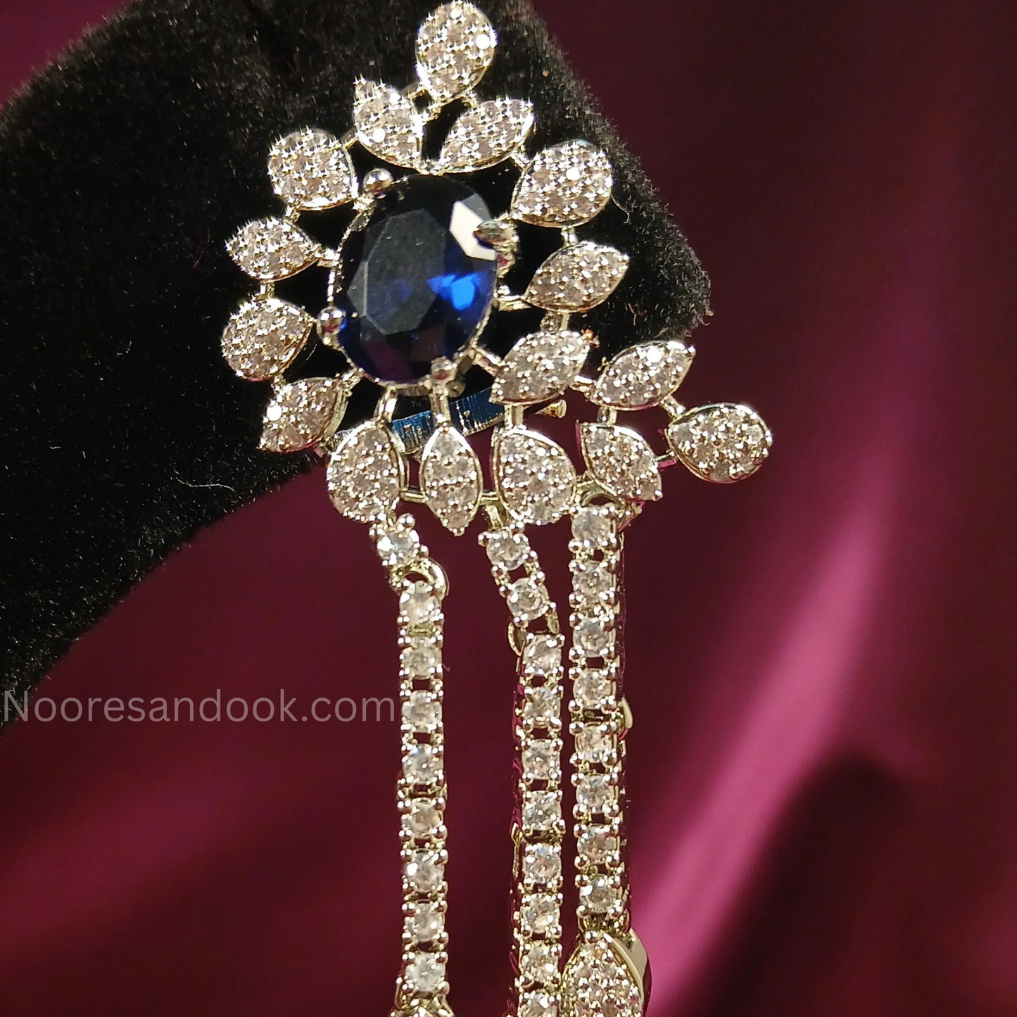 American Diamond Blue Earrings