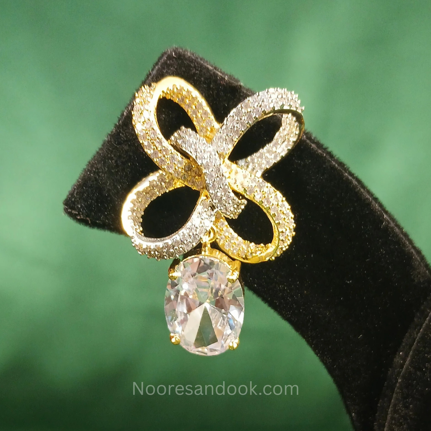American Diamond Earrings with AD Drop