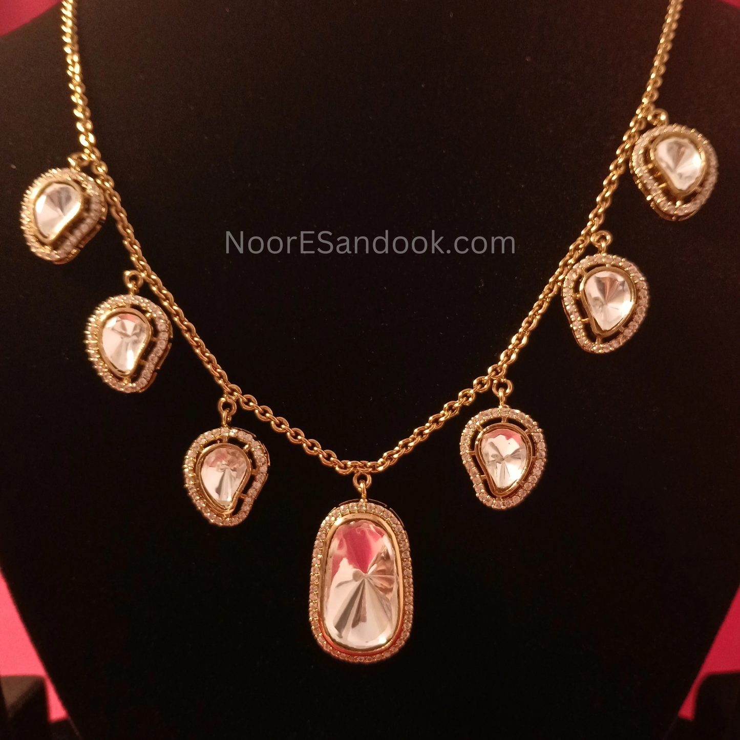 Charms with stone necklace