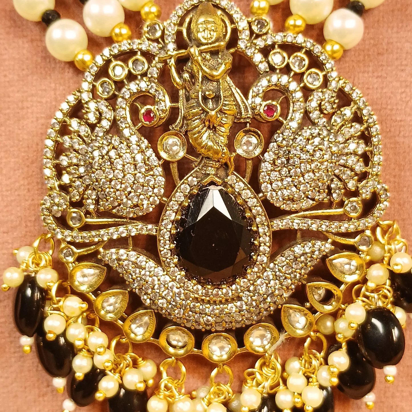 Vrindavan Temple Necklace Set