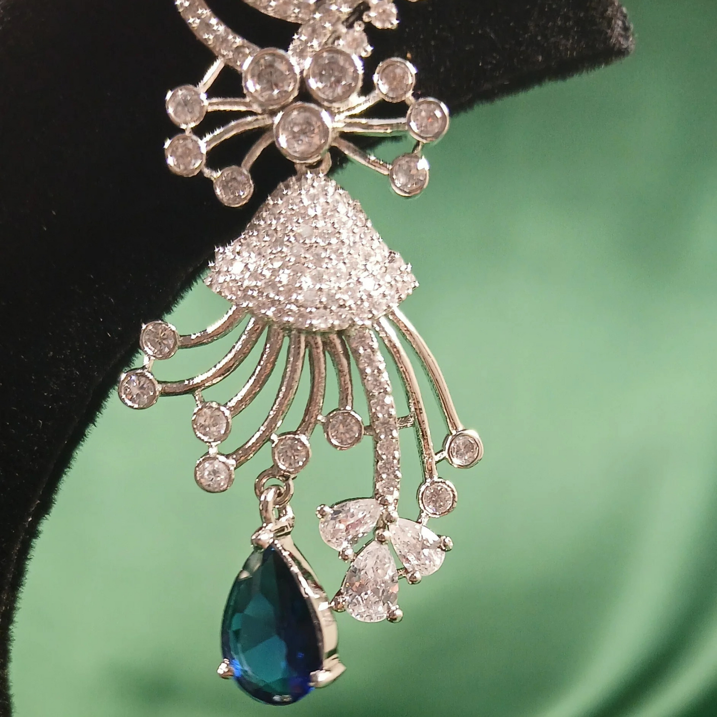 American Diamond Earrings- Blue