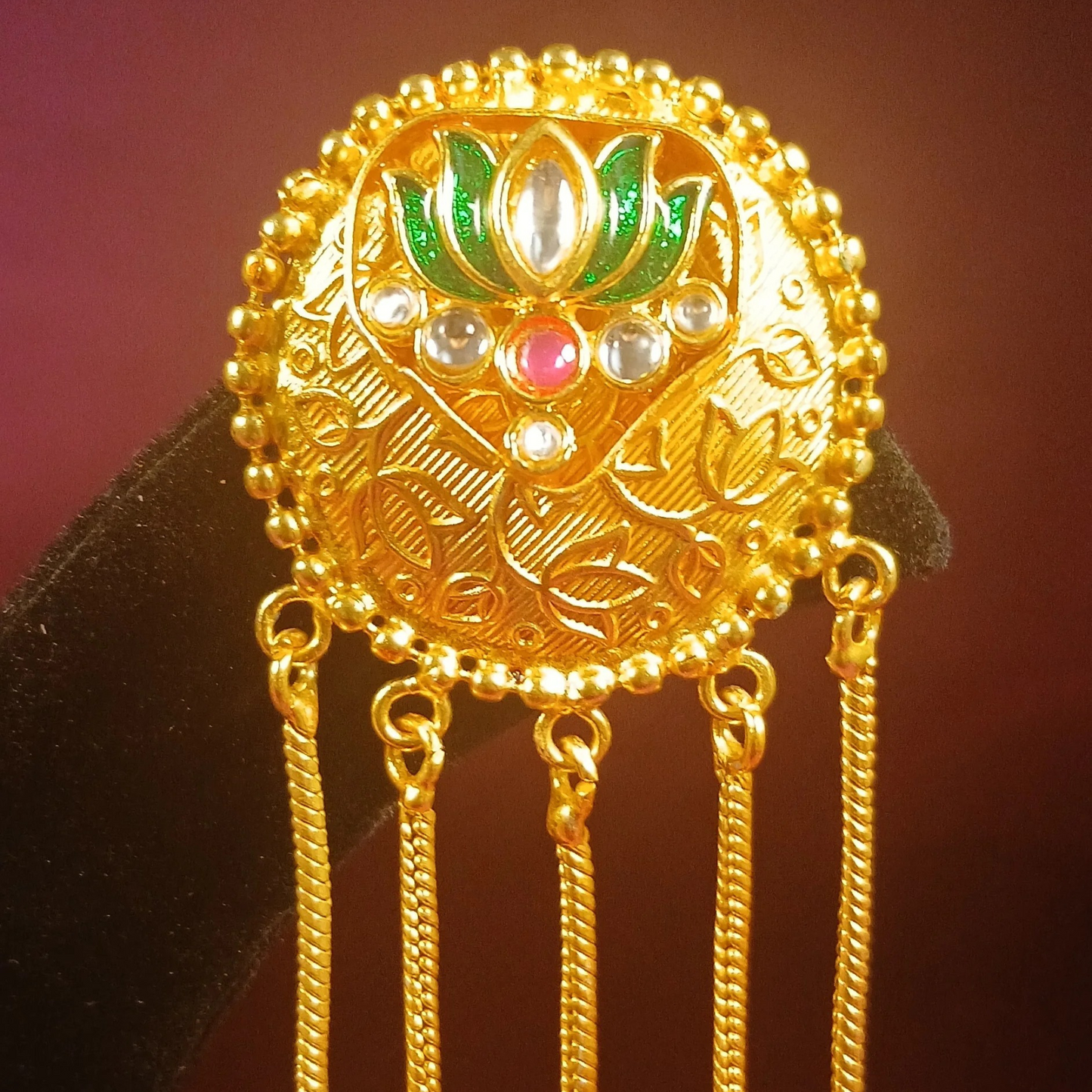 Kashmiri Earrings With Chain - NoorESandook