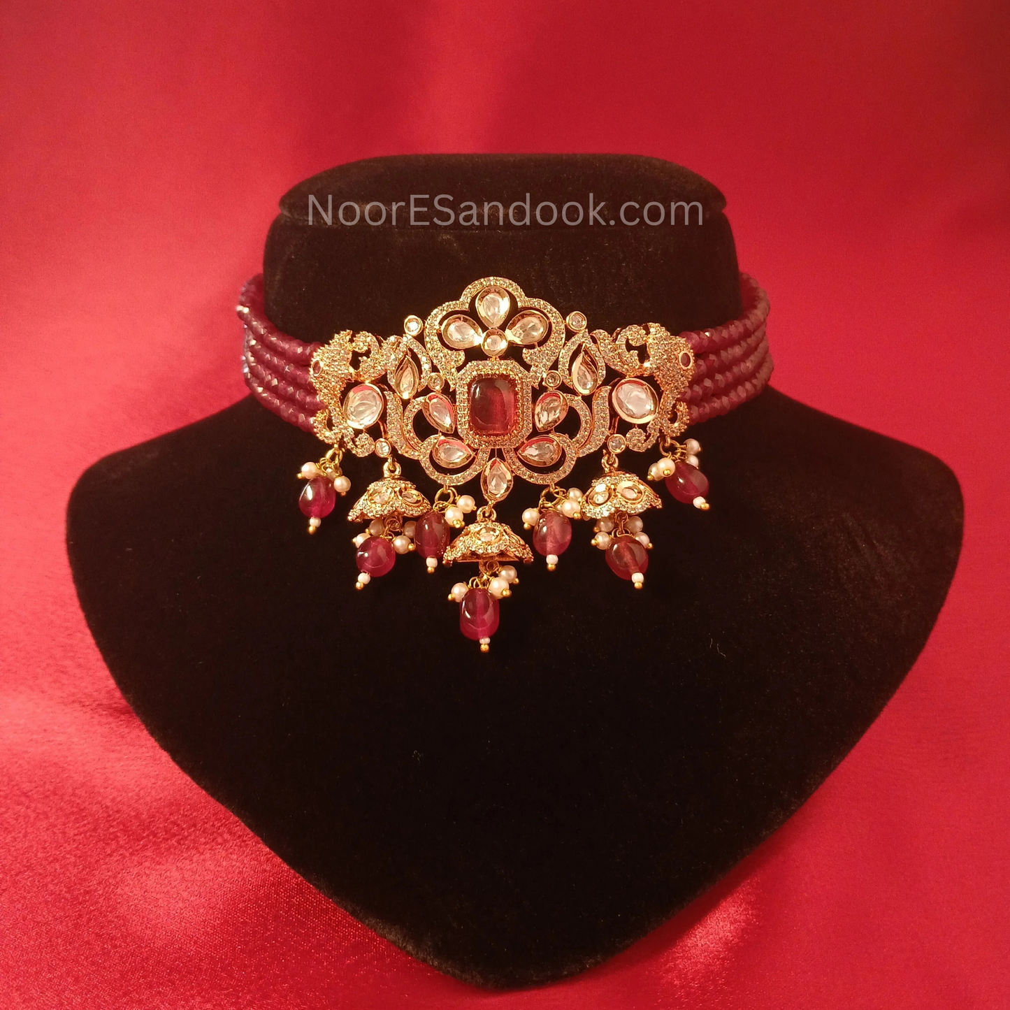 Delicate Red Choker- Bandhai