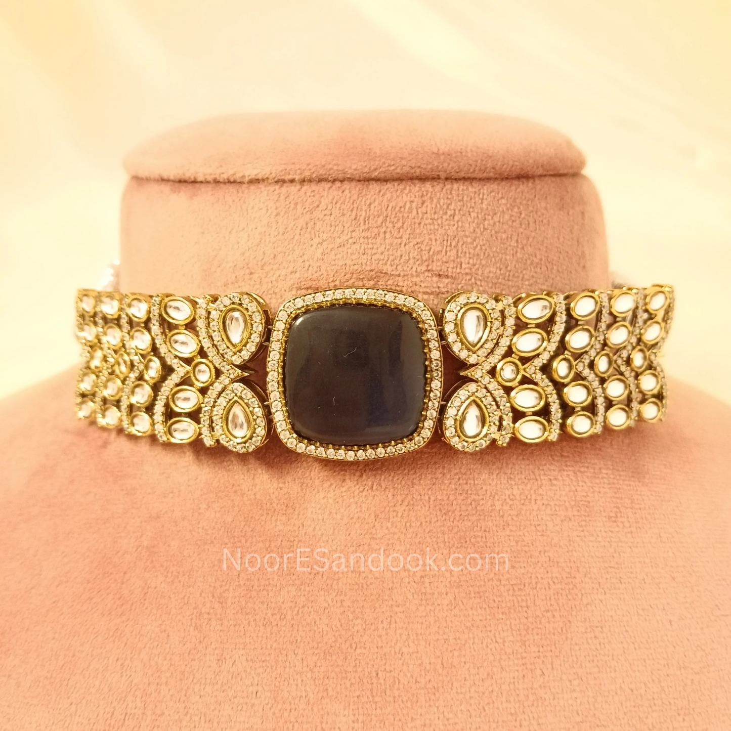 Chokers with Doublet Stone- Blue