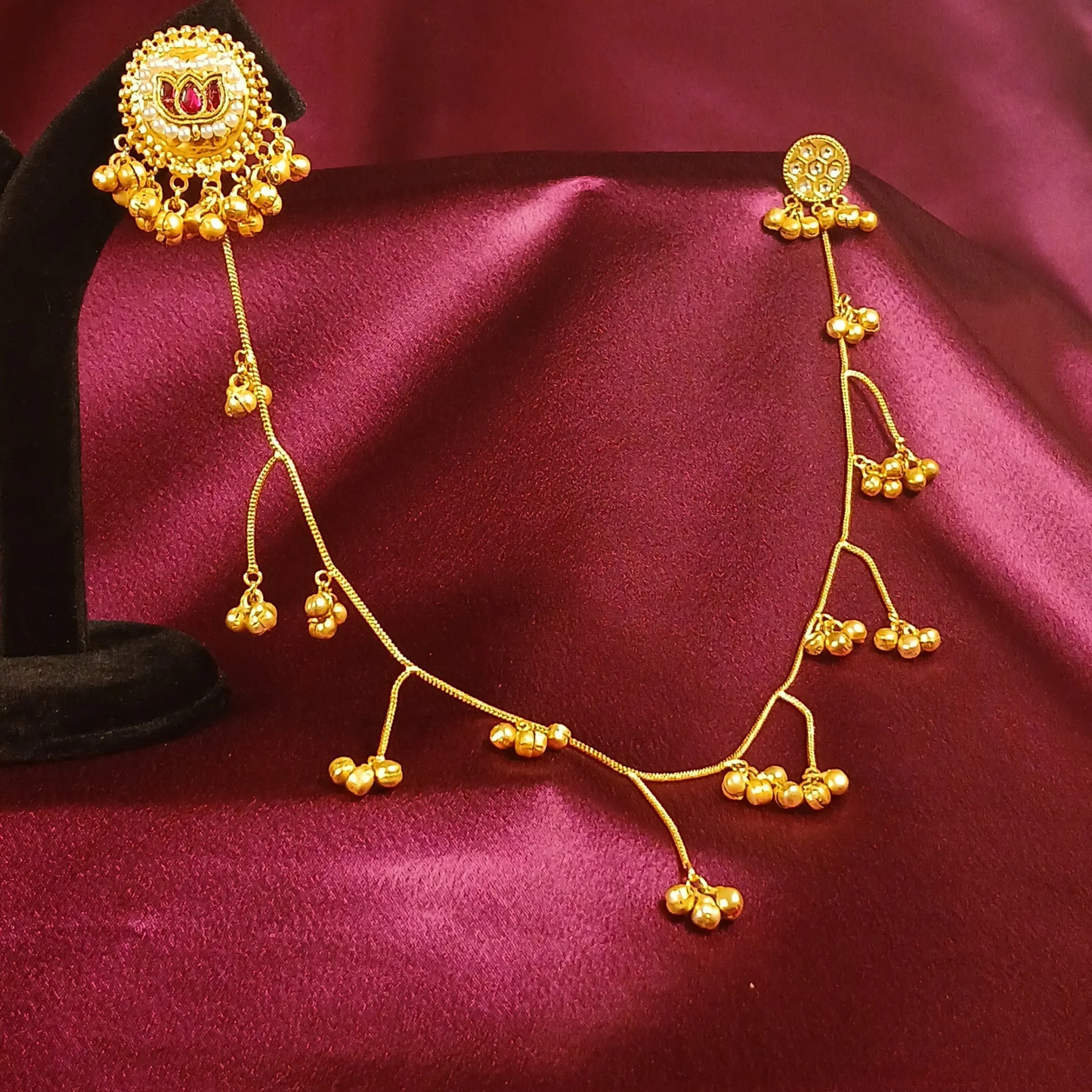Latest Earrings with Hair Chain