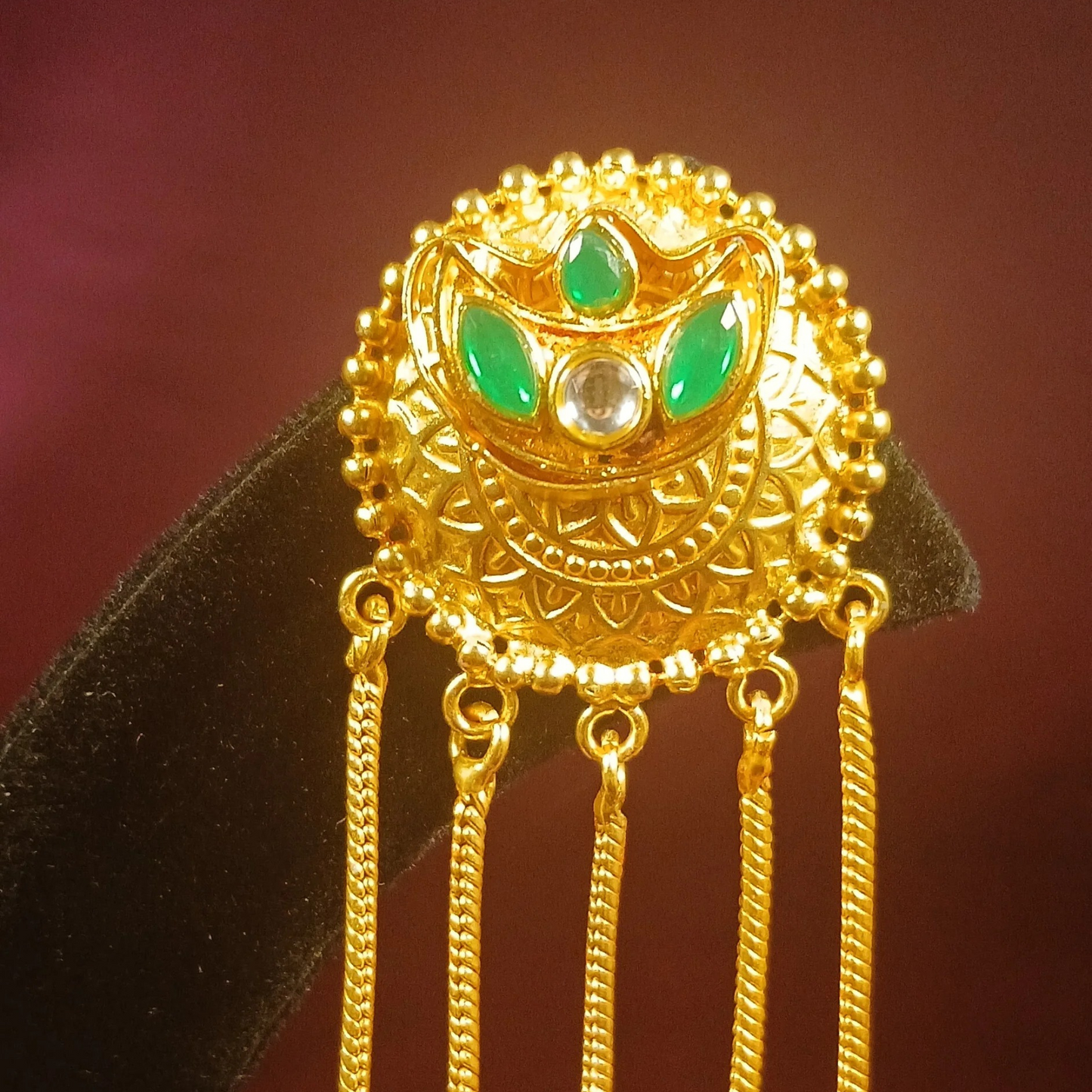 Kashmiri Earrings With Chain - NoorESandook