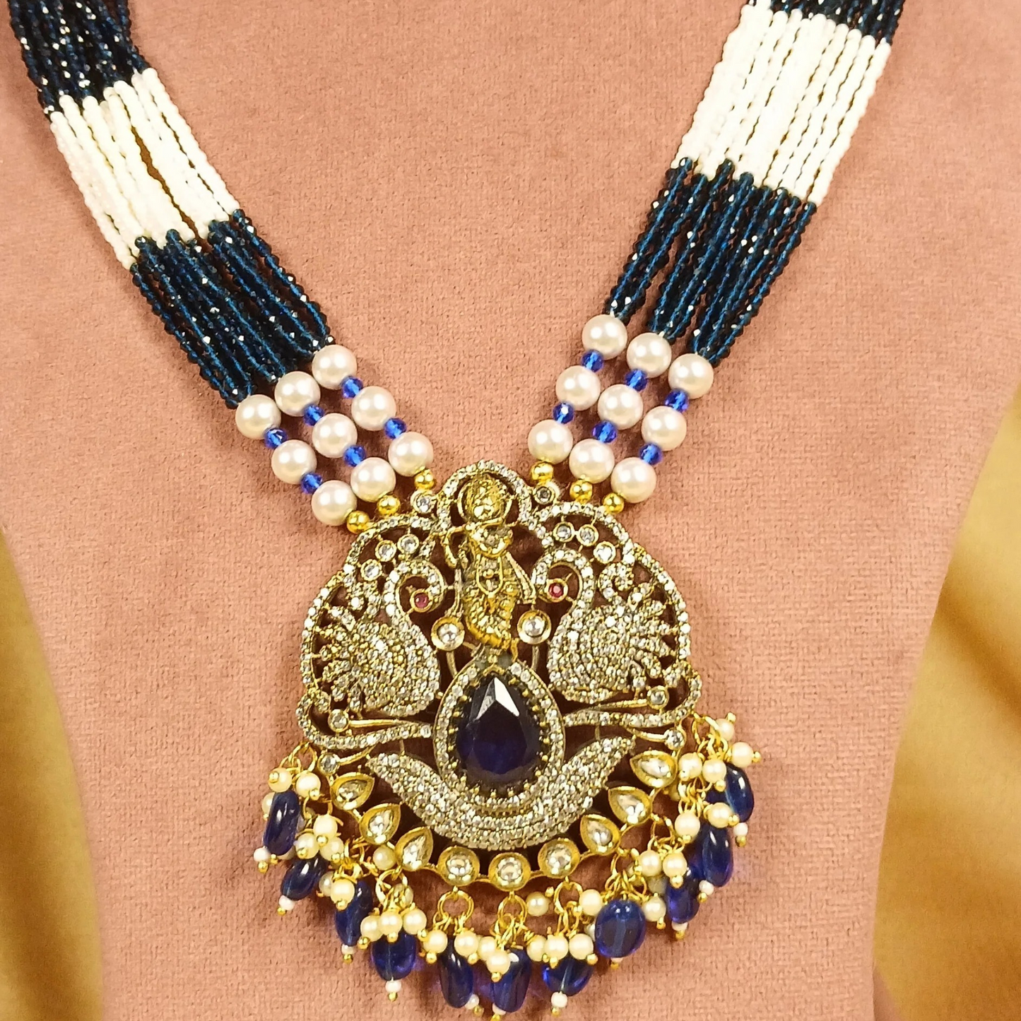 Neelam Temple Necklace Set