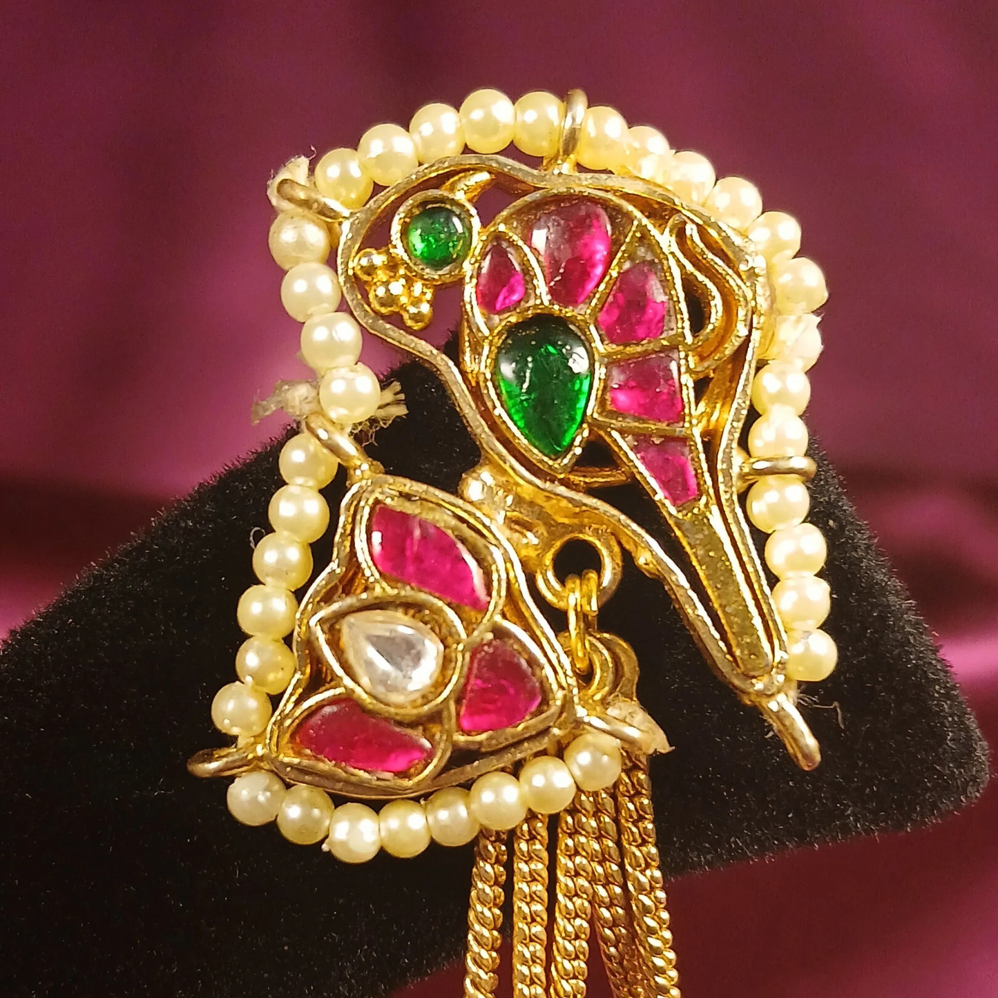 Earrings with Hair Chain