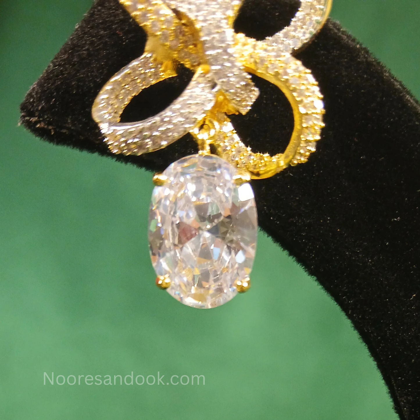 American Diamond Earrings with AD Drop - NoorESandook