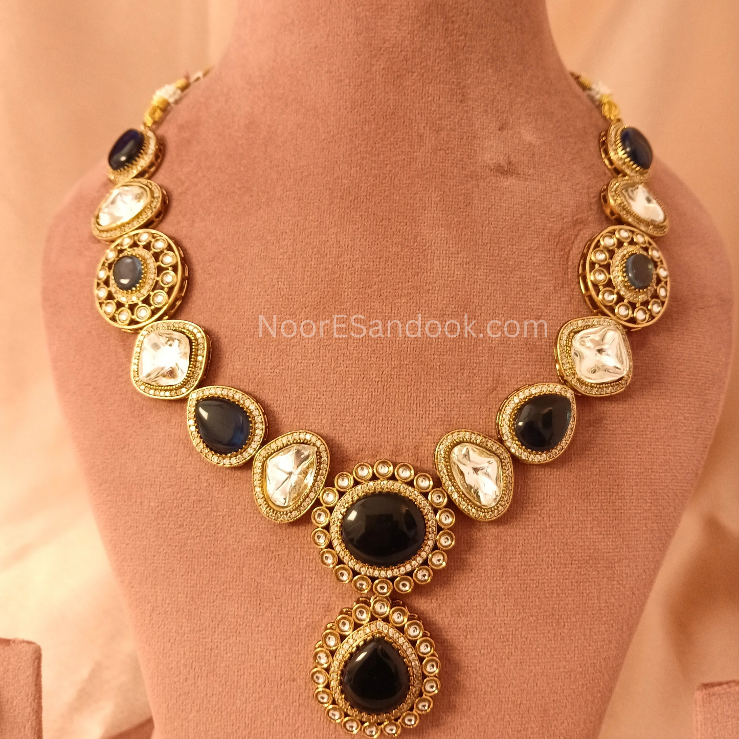 Doublet Stone- Long Necklace (Blue)
