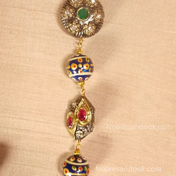 Divya Temple Necklace Set- Blue