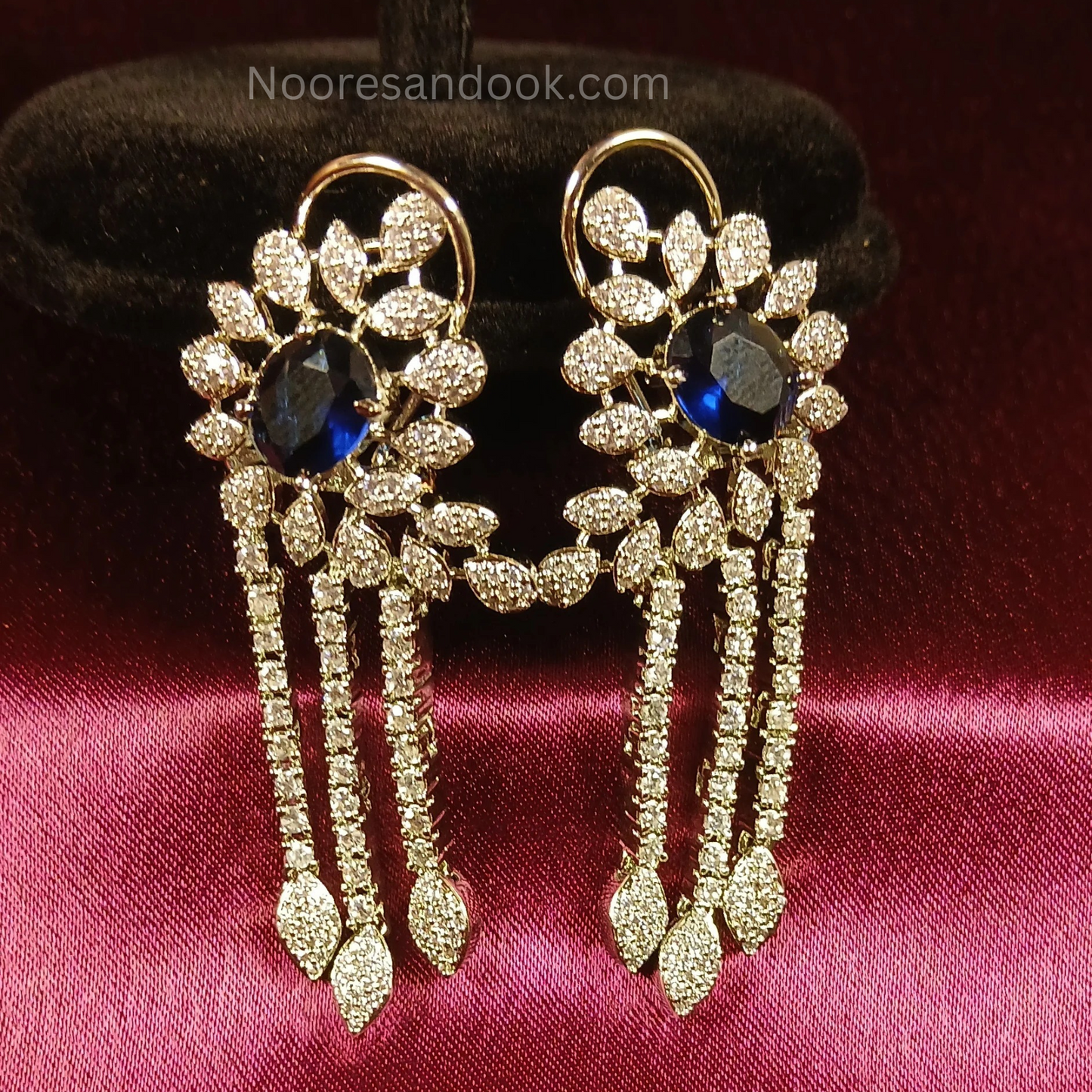 American Diamond Blue Earrings - NoorESandook