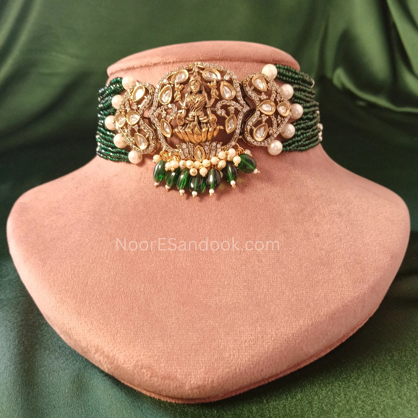 Antique Temple Choker- Green