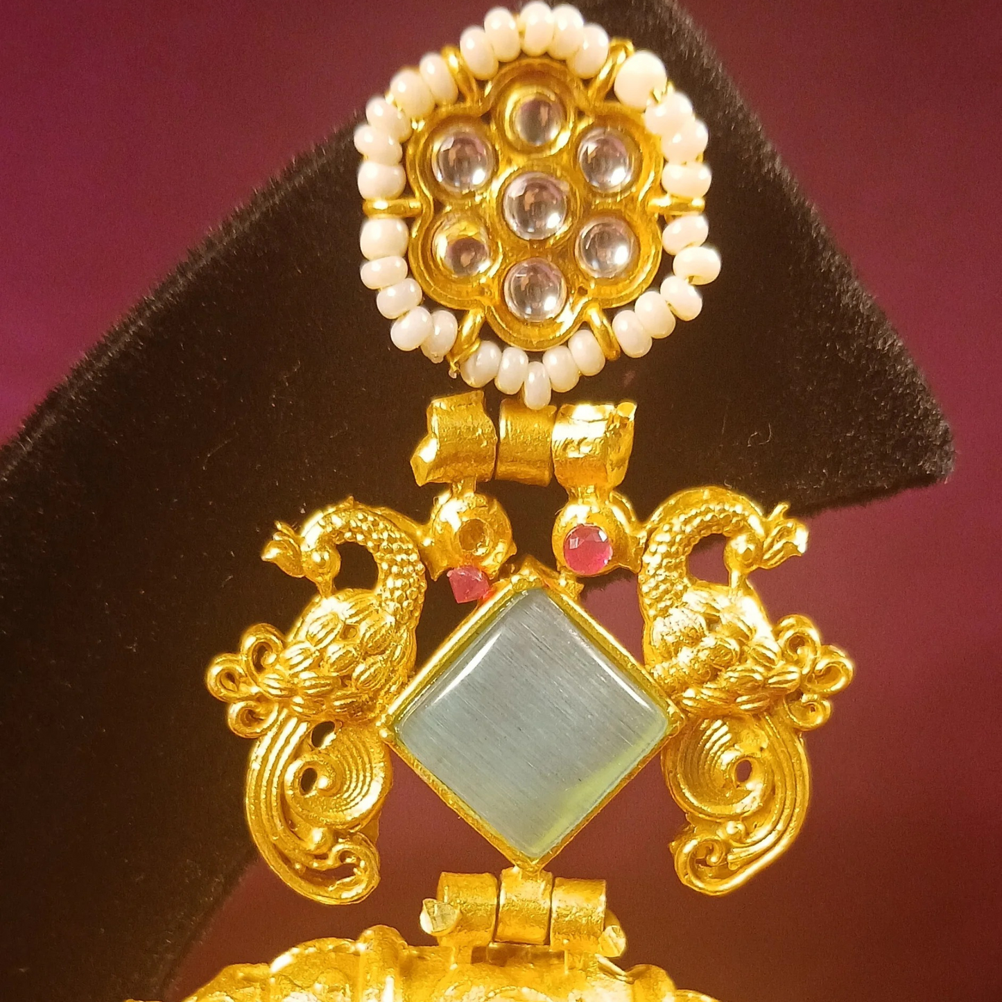 Kashmiri Fusion Earrings- Sky Blue - NoorESandook