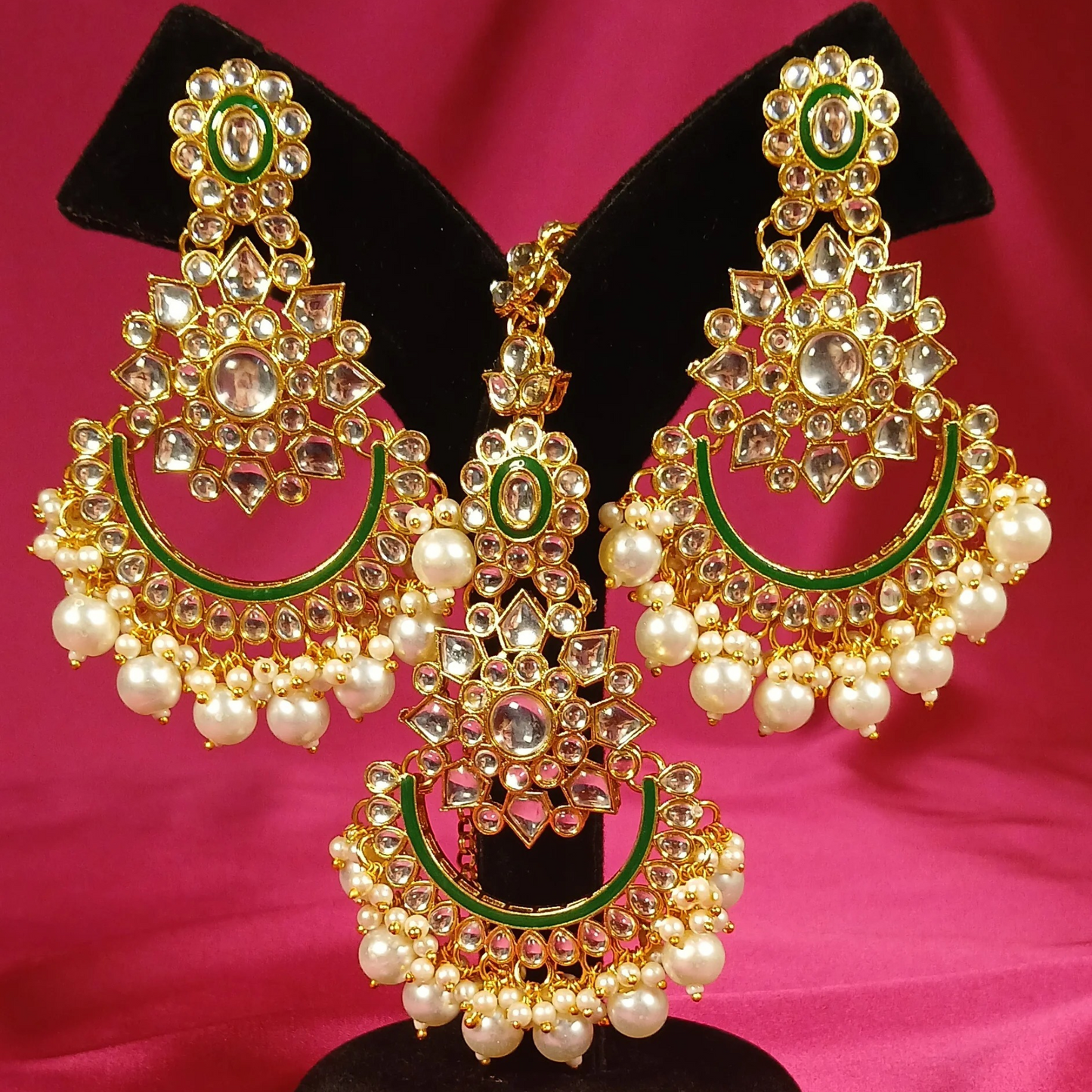 Bridal set with Earrings & Maang Tika