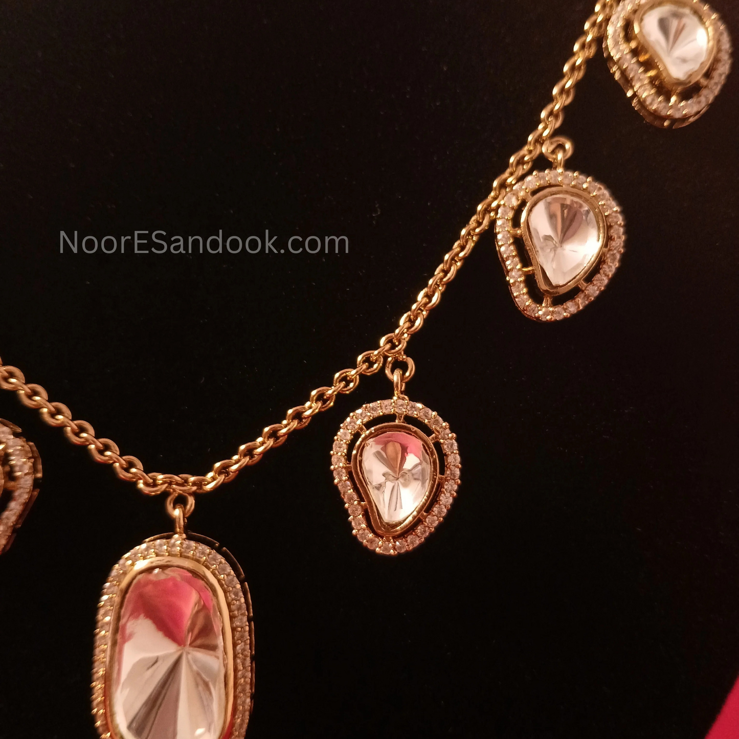 Charms with stone necklace