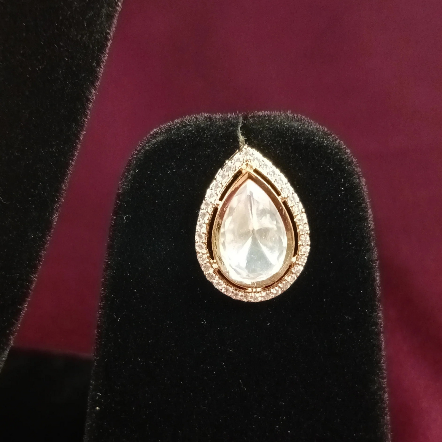 Double Layer Chain Polki Pendant Set- AJ158