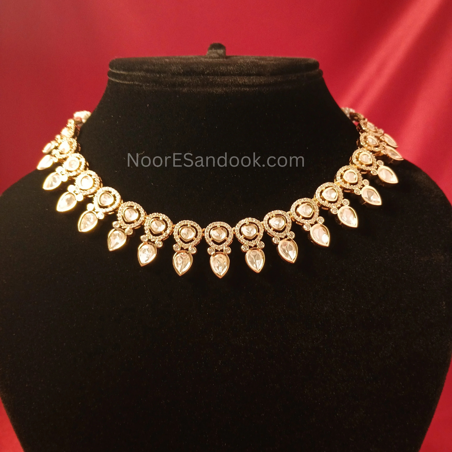 Golden finish polki set