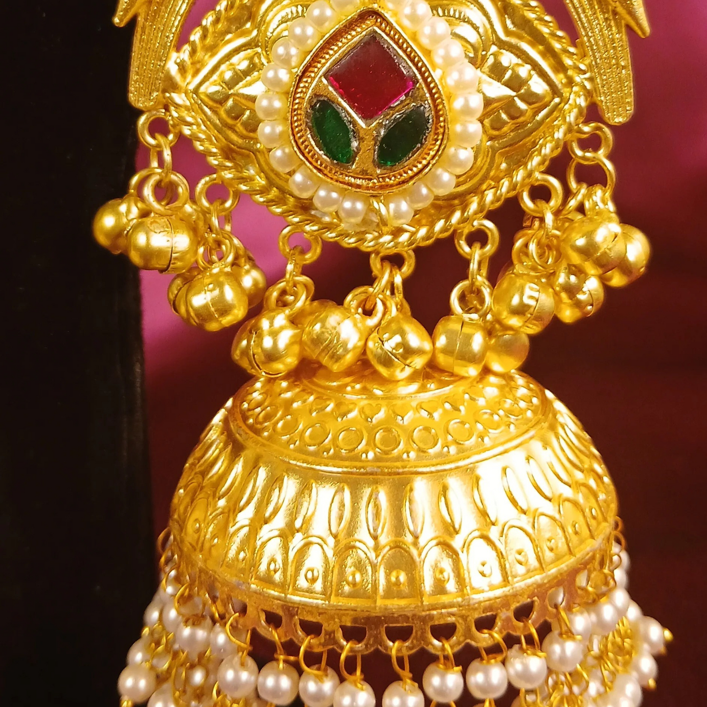 Long Golden Earrings- Purple