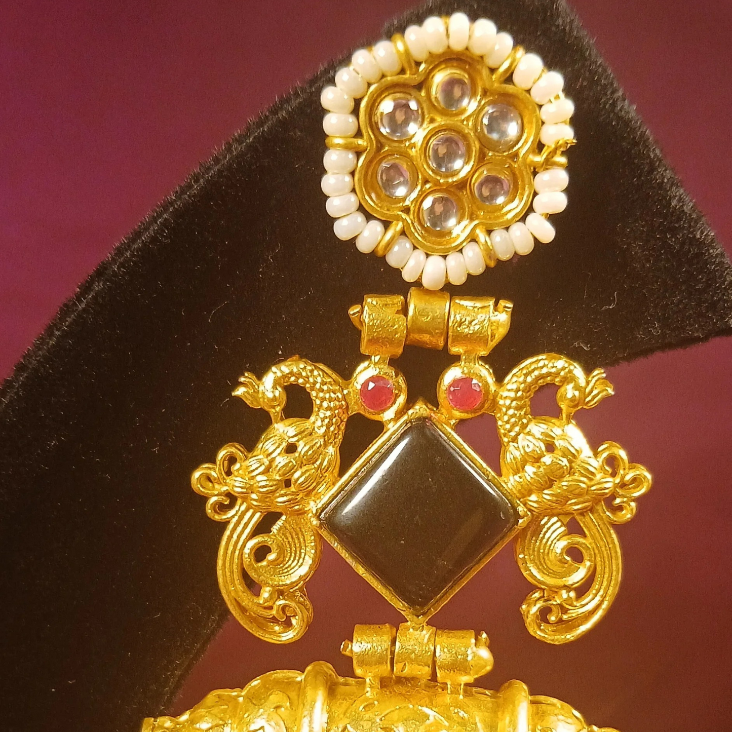 Fusion Kashmiri Earrings- Black - NoorESandook