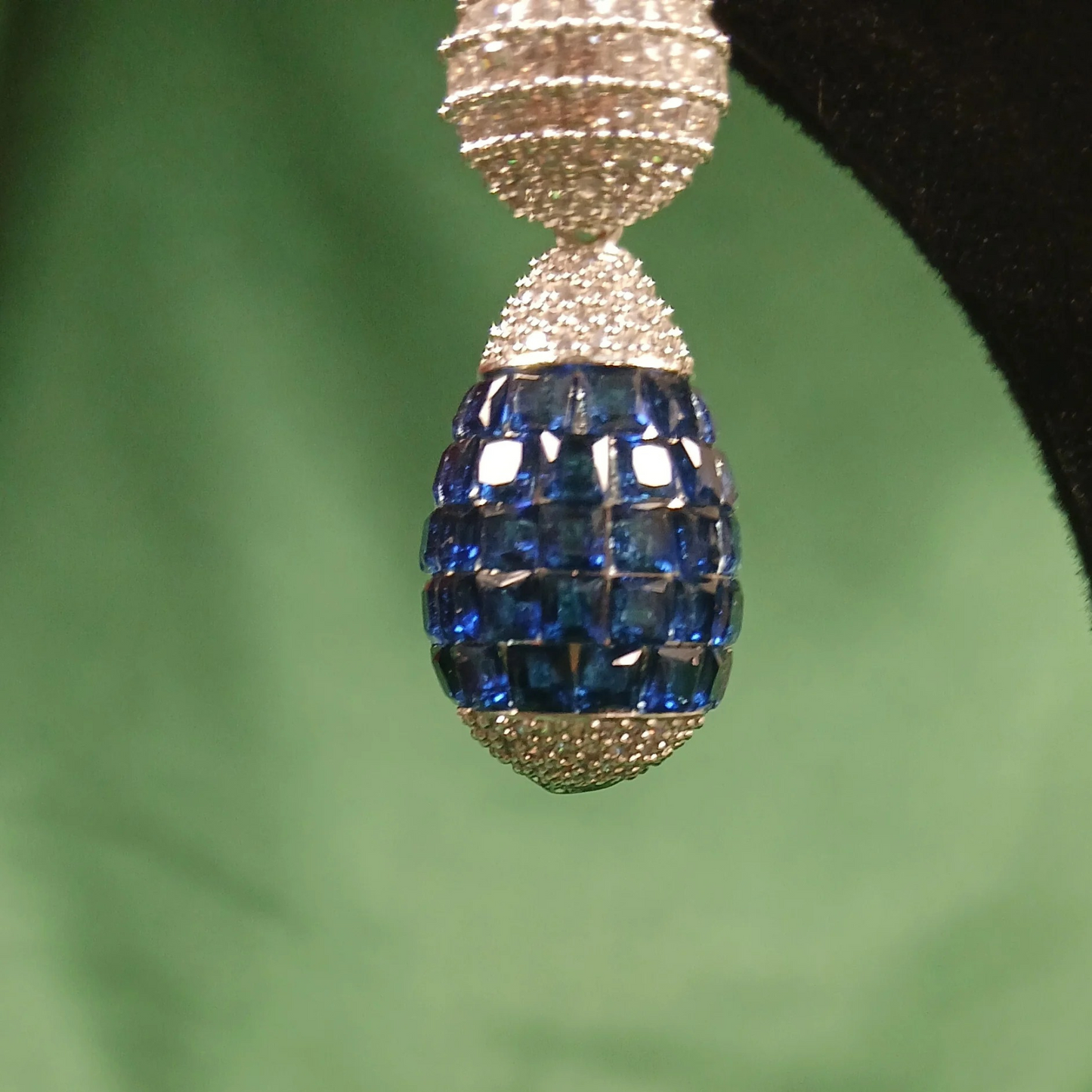 American Diamond Earrings- Blue - NoorESandook
