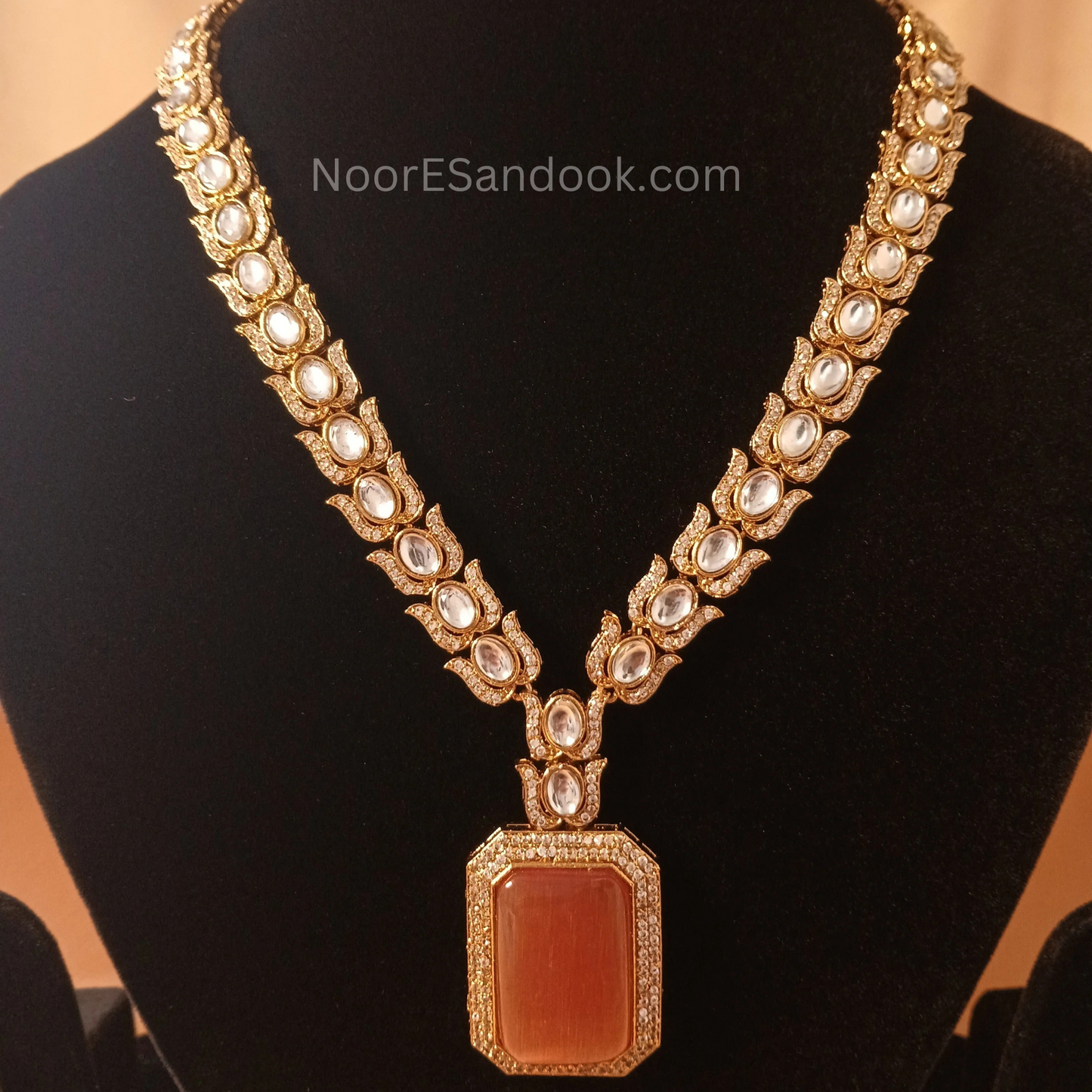Victorian long necklace with doublet stone